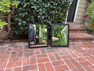 Set of 2 Black Framed Rectangular Mirrors