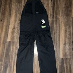 NWT MENS SIZE LARGE DC SHADOW BIB SNOW BIB BLACK