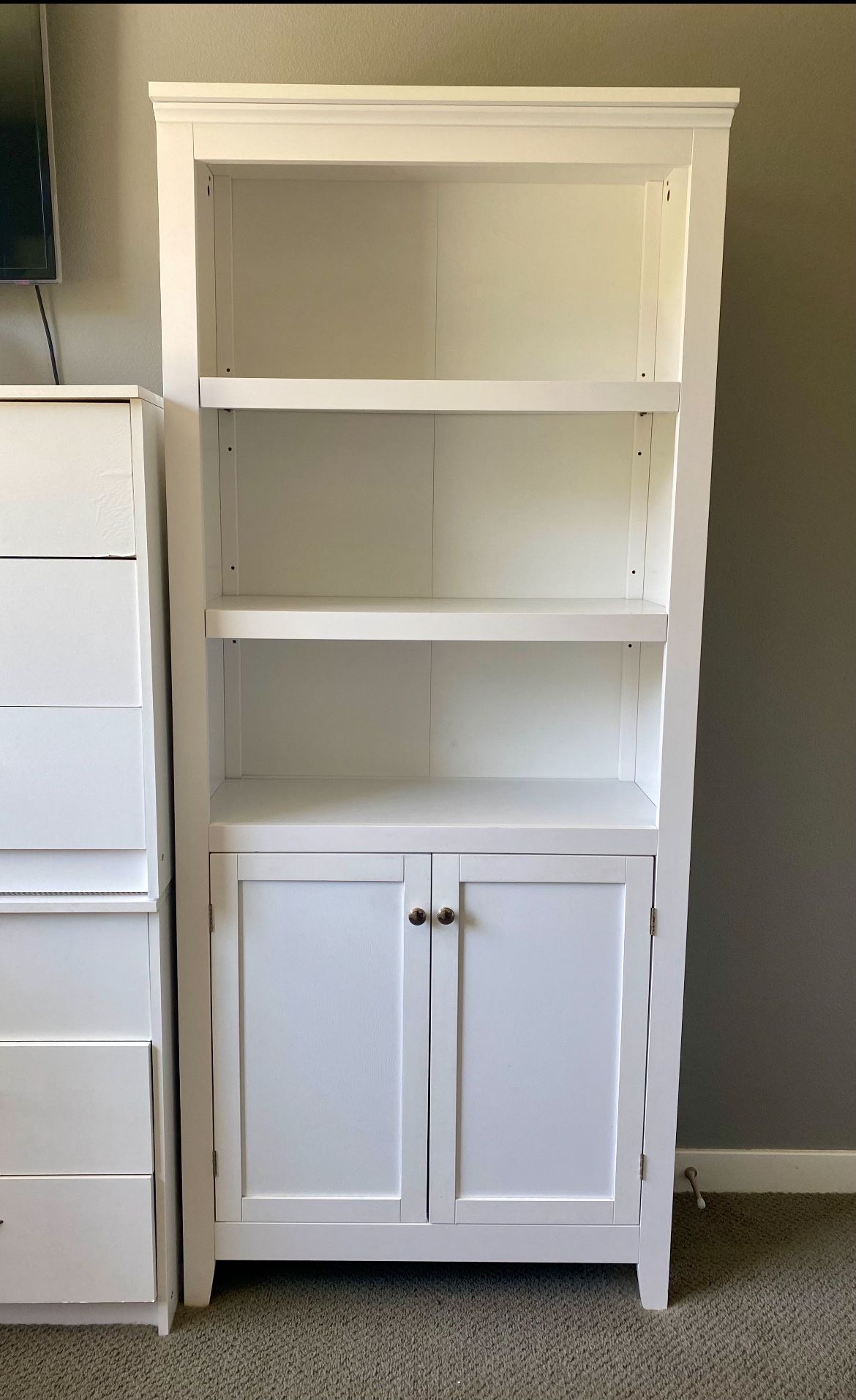 White Bookcase Shelf Cabinet Medicine Caninet