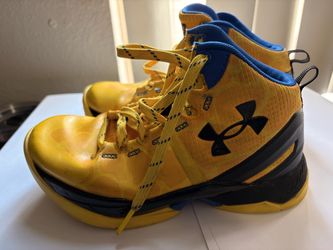 2Y yellow&blue under armor boys shoes