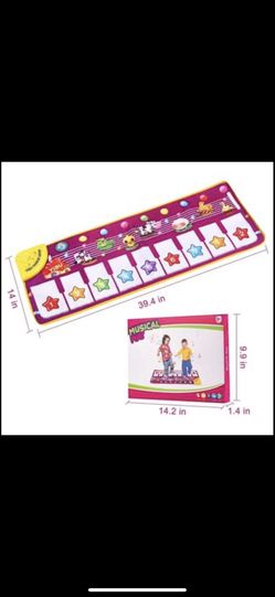 Toddler Piano Musical Mat for 1-3 Years Old Girls ,39.4" Animal Sounds Dance Playmat for Baby Educat