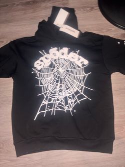 UA Sp5der Black Hoodie with Web Graphic