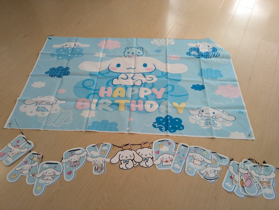 Cinnamoroll Birthday Banner/Backdrop