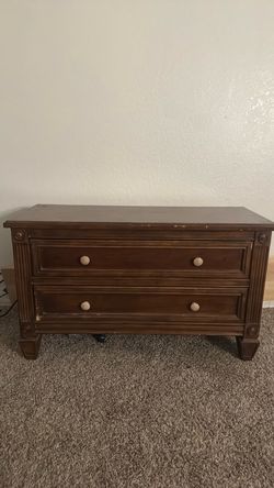Dark Wood 2-Drawer Dresser