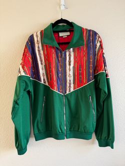 NWT Gucci Bi-Material Chains Silk Vintage Zip Bomber Jacket