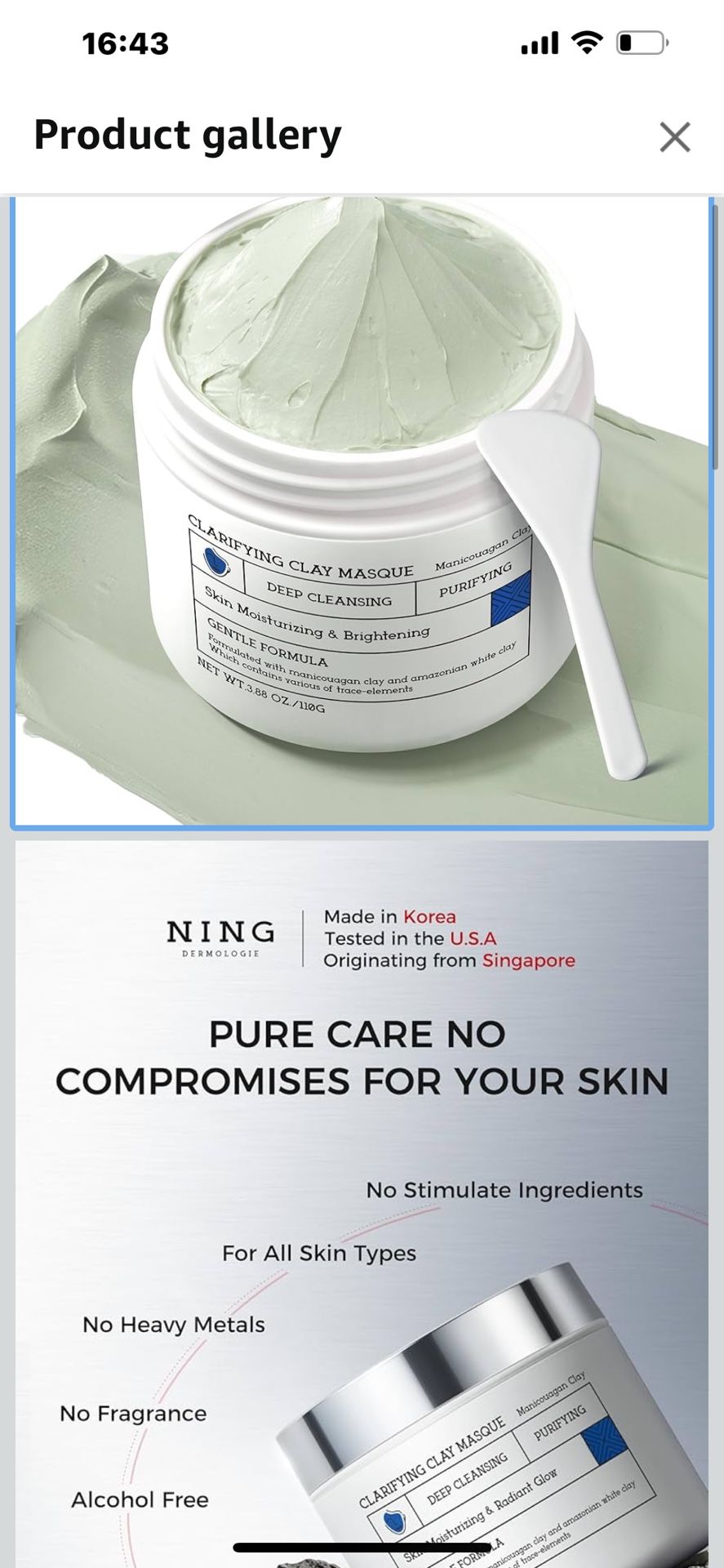 Clay Mask for Face Sensitive Skin: Triple Mud Formula, Deep Pore Cleansing, Hydrating, Oil Balancing, Smoothing, Pore Refining – 3.88 Oz