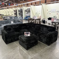 New Black Sectional 