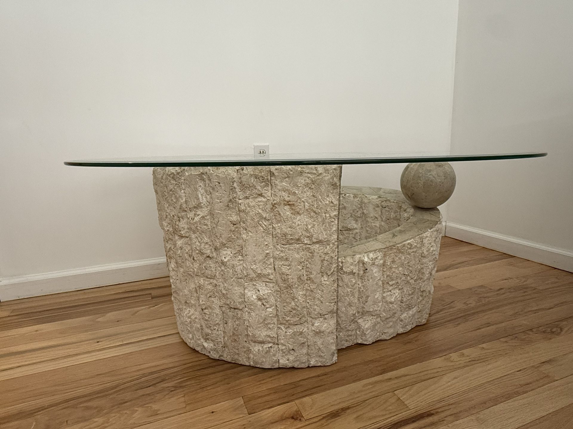 ✨ VINTAGE Postmodern Tessellated Stone Coffee Table - Mactan Style