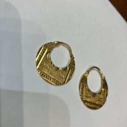 22k Gold Hoop Earrings #109572-1 MJ