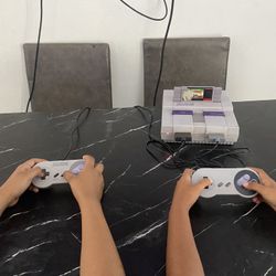 SNES Super Nintendo With Two Controllers 
