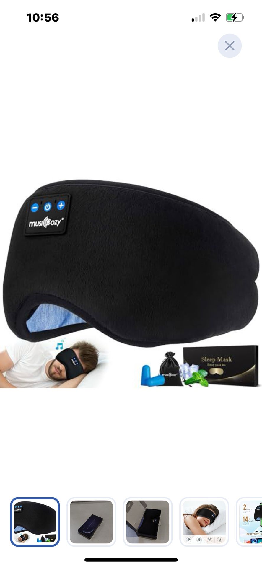 “New”Sleep Eye Mask Earbud (wireless)Headphones(14 Hr Playing Time)retail$59