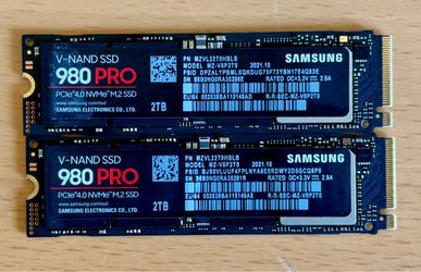 2 Samsung 980 Pro 2TB each.