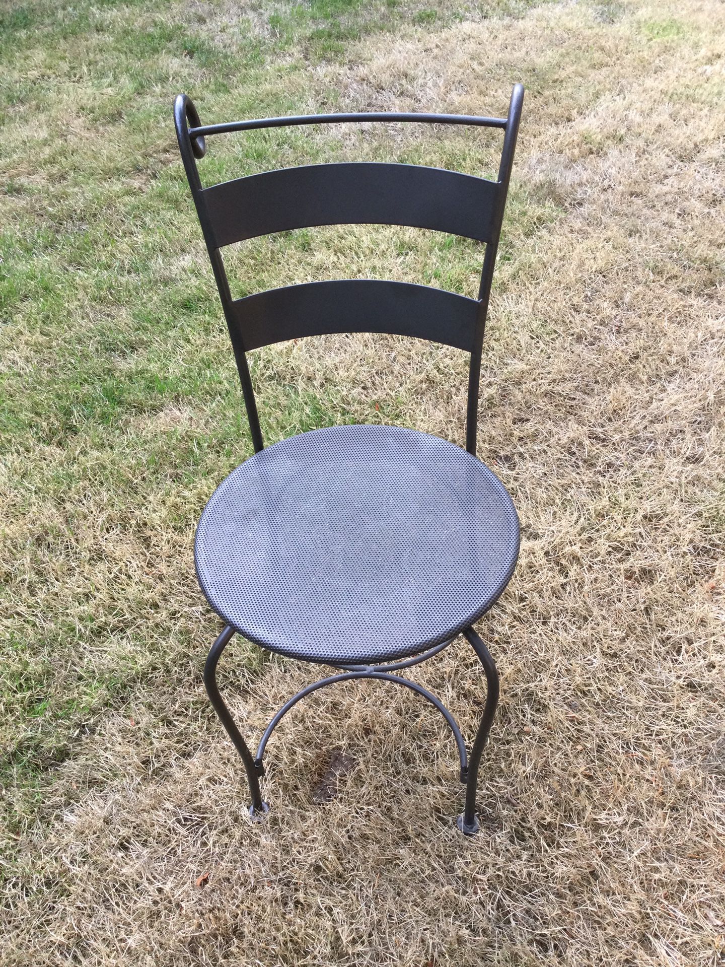 Set Of Two Heavy Metal Bistro Patio Outdoor Chairs