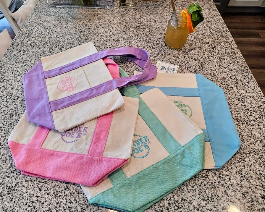 Trader Joe's Mini Pastel Tote Bags