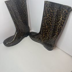 Capelli Leopard Print Rain Boots Size 11