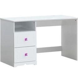 Kids Desk / White / Purple Flower Handles - Layaway Available!!