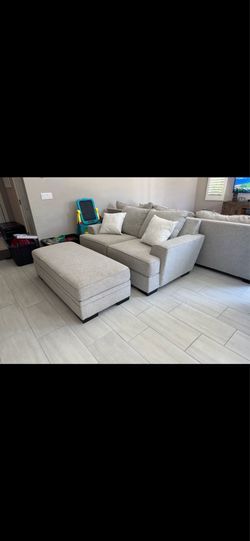 Love seat with oversized ottoman