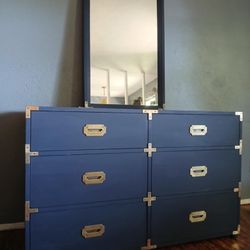Vintage Campaign Dresser w/mirror