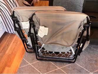 Comfortable folding chair for both indoor and outdoor use.