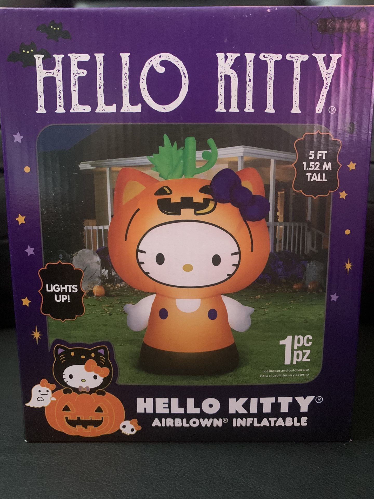 Halloween Hello Kitty in Pumpkin Suit Airblown Yard Inflatable by Sanrio, 5 ft