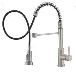Perliria Single Handle Pull-Down Kitchen Faucet In Stainless Steel 