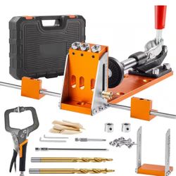 Pocket Hole Jig Kit, 34 Pcs Pocket Hole Jig System with 11 in. C-clamp, Fixture, Step Drills, Wrenches, Plasma Cutter