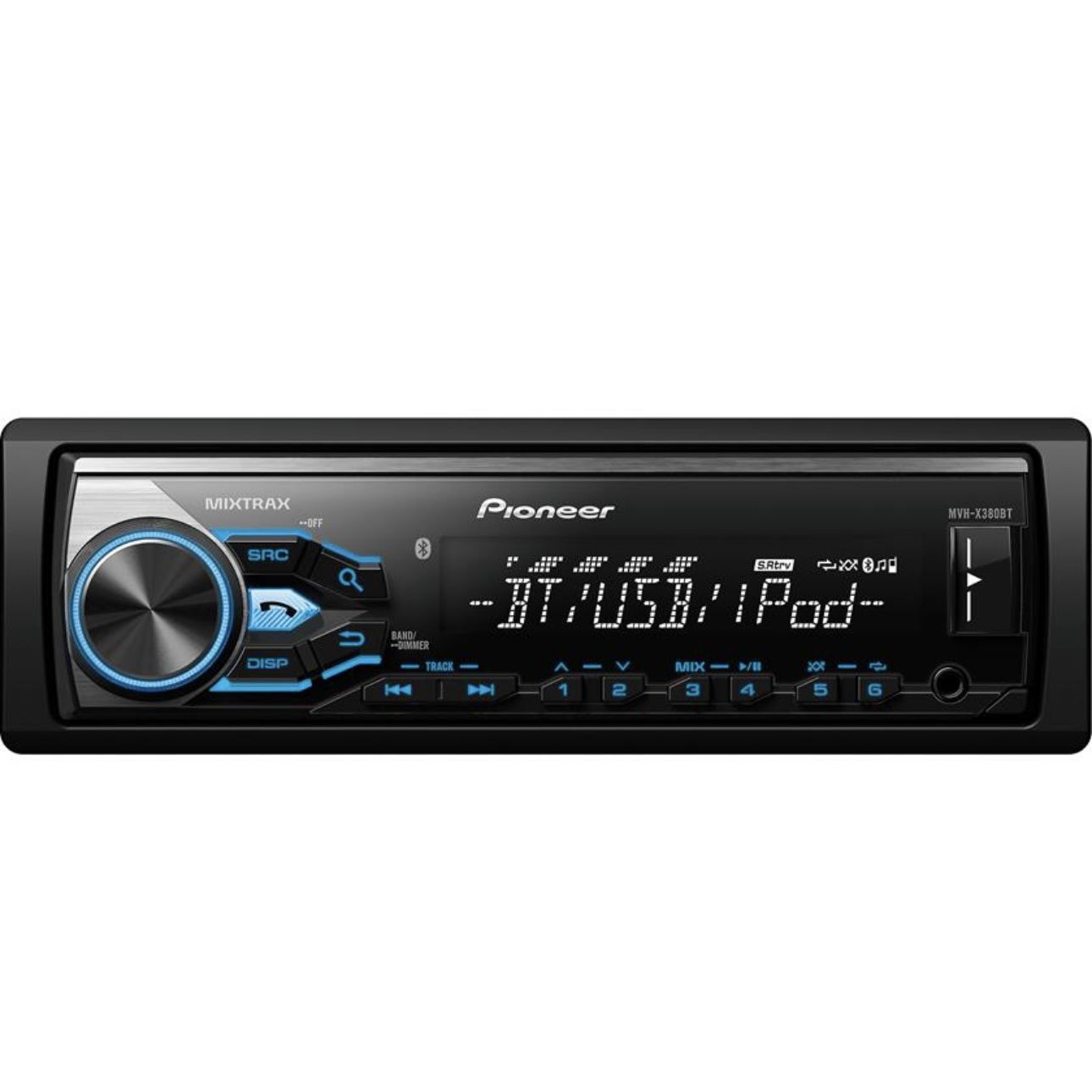 Pioneer MVH-X380BT Bluetooth USB Auxiliary Input Digital Media Receiver Single Din Car Radio Tested And Works