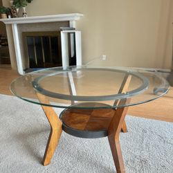 Round glass coffee table 