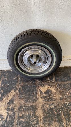 Whitewall Tire on Chrome Wheel