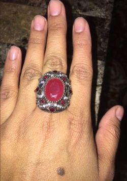 Size 9 ruby emerald ring NEW