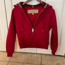 Burberry Red hoodie—with Pockets x-small