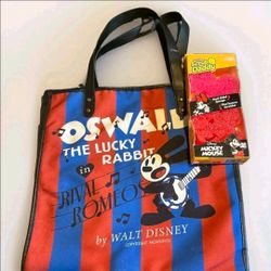 Disney Oswald Tote Bag COMBO w/ Disney Scrub Daddy Kitchen Sponge Collab RARE
