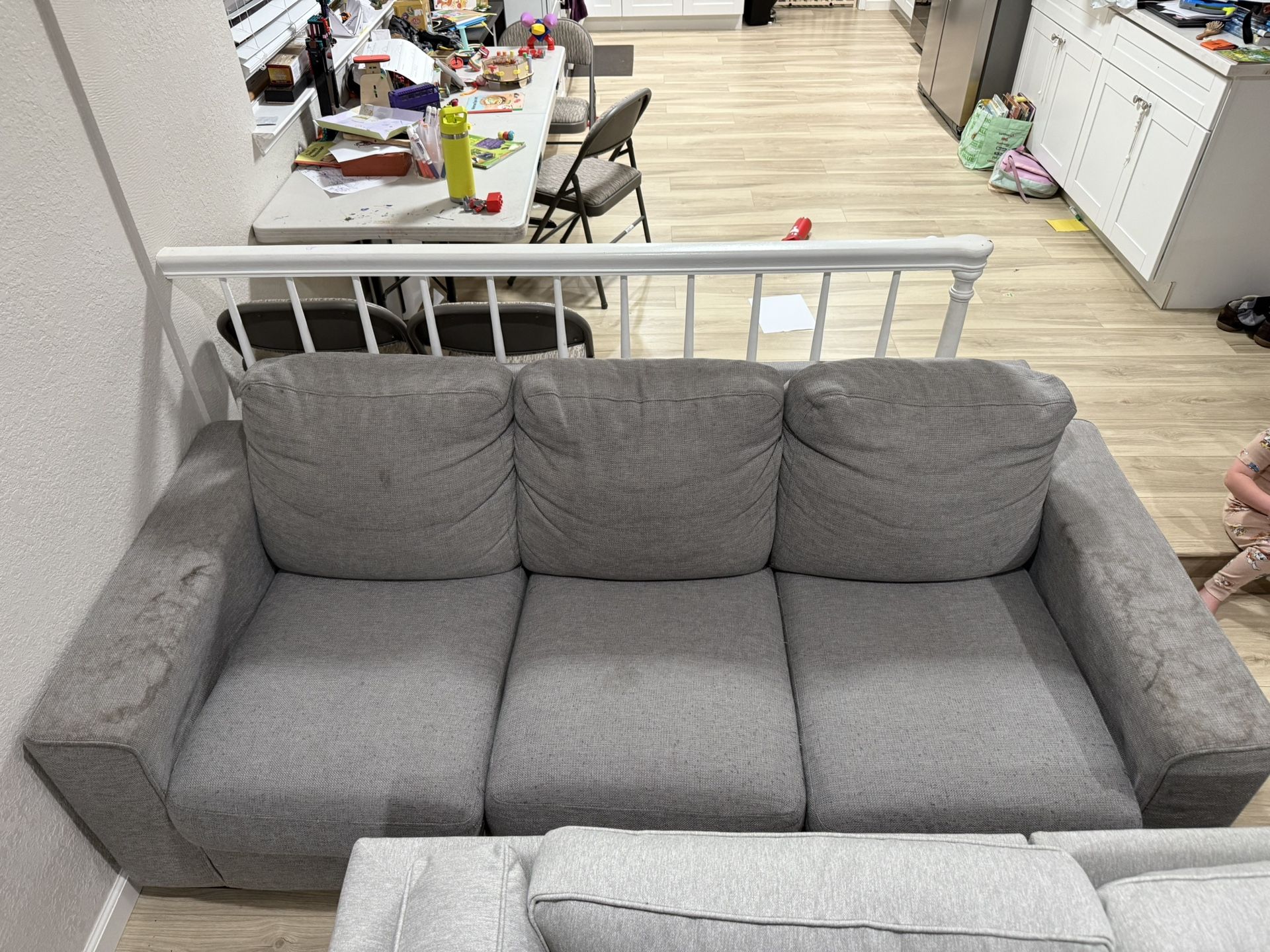 Free - Used Grey Couch (With Foldout Bed)