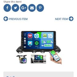 SP0297: 2G64G Android 15 Car Radio Stereo for Mazda 3 Axela 9 with Wireless Apple Carplay Android Auto 9 inch Touch Screen Radio Bluetooth WiFi