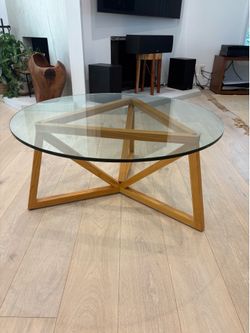 CB2 Glass Coffee Table – 36” Round
