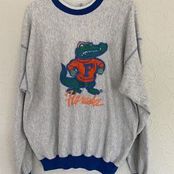 VINTAGE 90’S FLORIDA GATORS FULL EMBROIDERED CREWNECK SWEATSHIRT THE GAME SIZE LARGE CLEAN