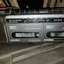 Double t.  stereo boom box