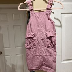 Girl Pink Dress Overall 