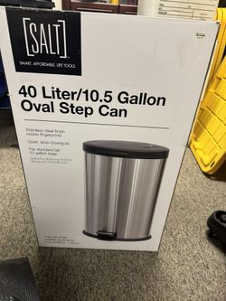 Salt 40 Liter/10.5 Gallon Oval Step Can Stainless Steel Finish