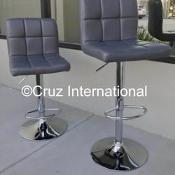 New 2 Gray Bar Stools 