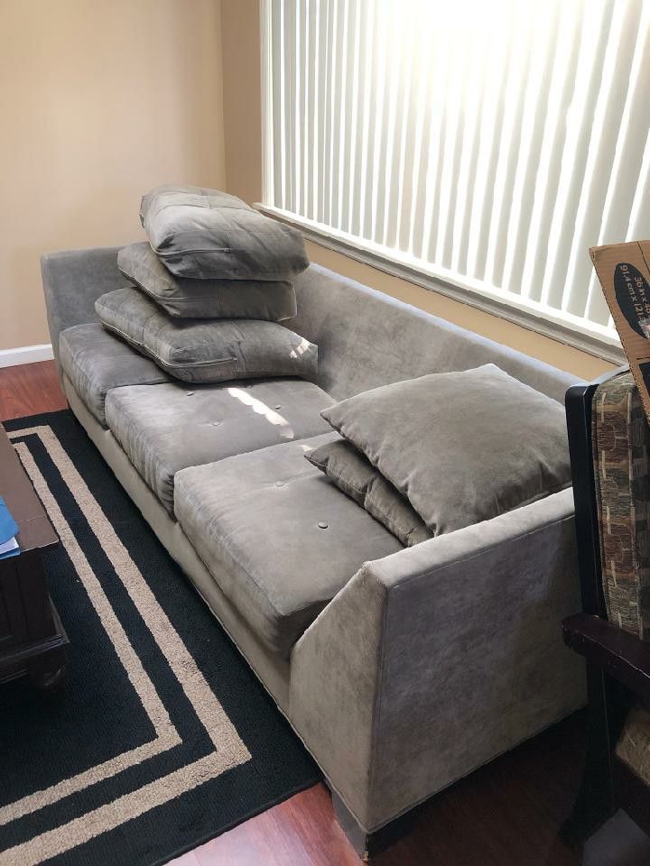 Gray sofa. Super comfy.