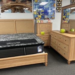 Everything Must Go!!  King-Size Bed, Nightstand Dresser, Mirror And Chest Solid Wood $999 ! 
