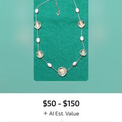 Vintage Glass And Silver Necklace