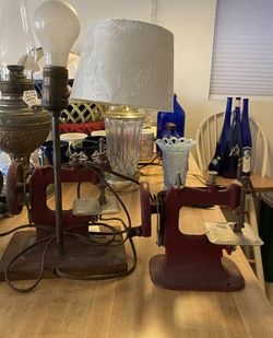 Antique mini sewing machines