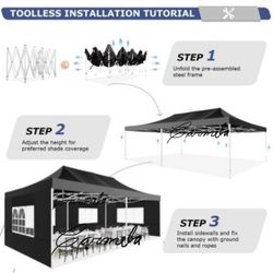 10x20 HEAVY DUTY Pop up  Canopy with sidewalls Commercial  Ten  UPF 50+ All Weather Waterproof Outdoor Wedding Party Tents Canopy Gazebo