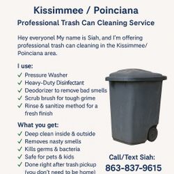 🌟 Trash Can Cleaning Service – Local & Affordable (Kissimmee/Poinciana)