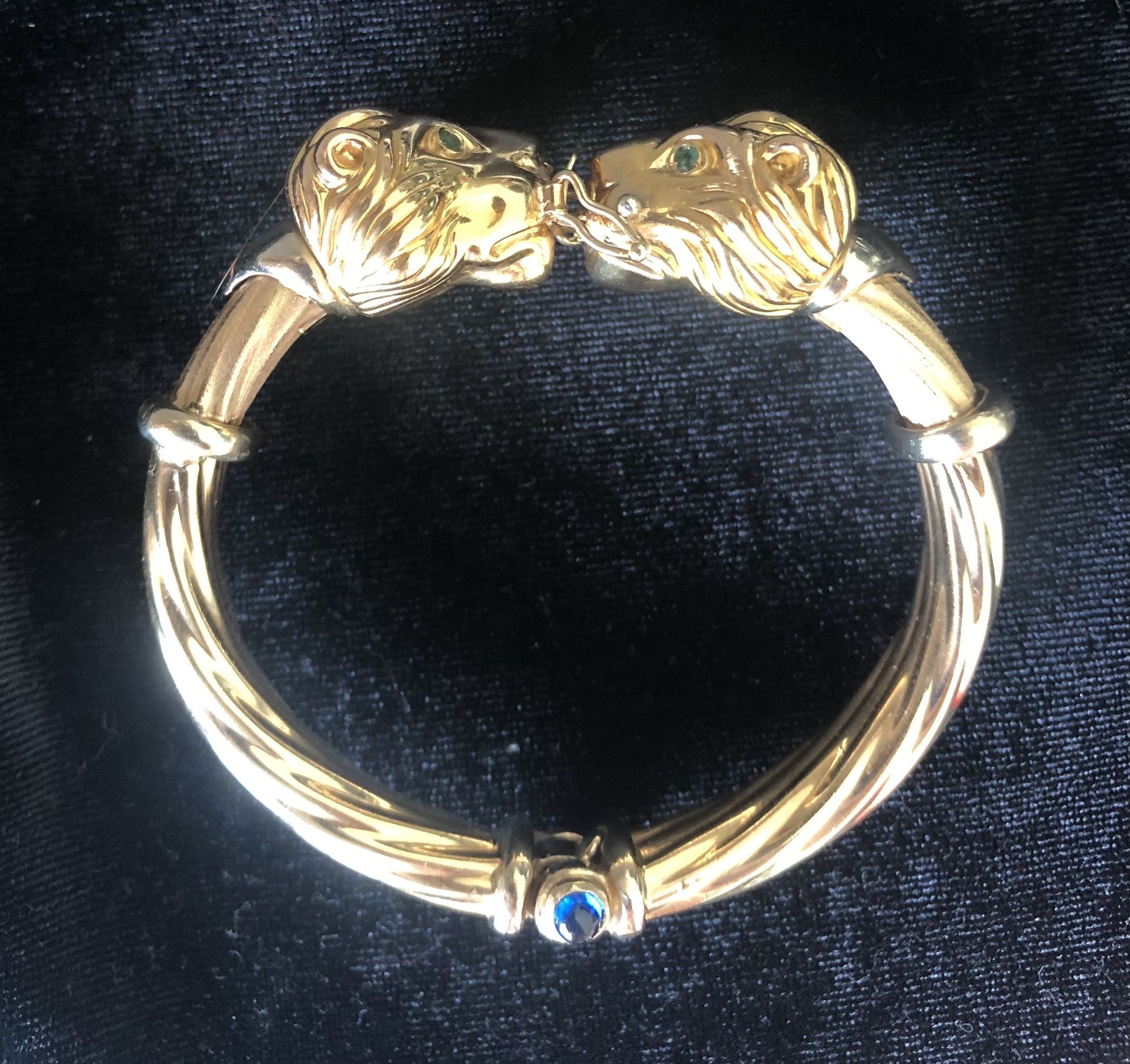 Pulso Con Cabezas De Leones, Oro 14k Italy ,Pre-owned 