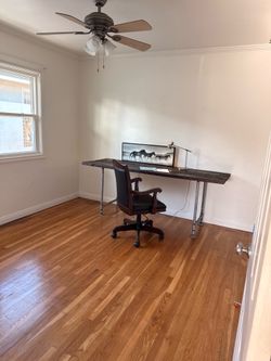 Industrial desk with wood and iron