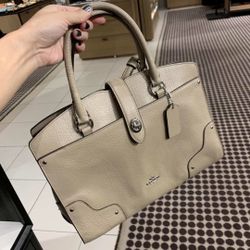 Coach Mercer handbag leather gray