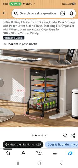 6 tiers Rolling Storage Cart with Drawer